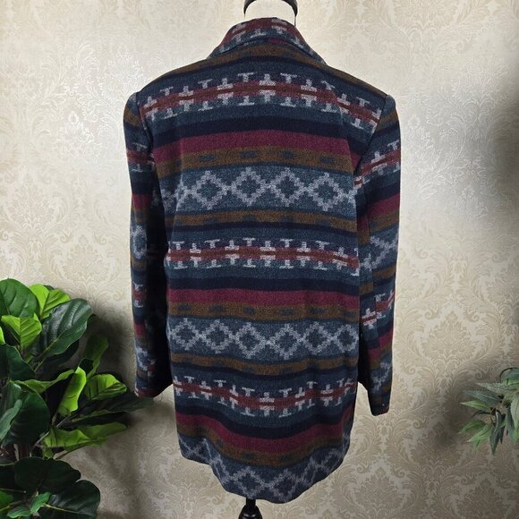 Braetan Size Large Southwestern/Aztec Print Wool Blend Blazer 1 Button Closure - Picture 7 of 13